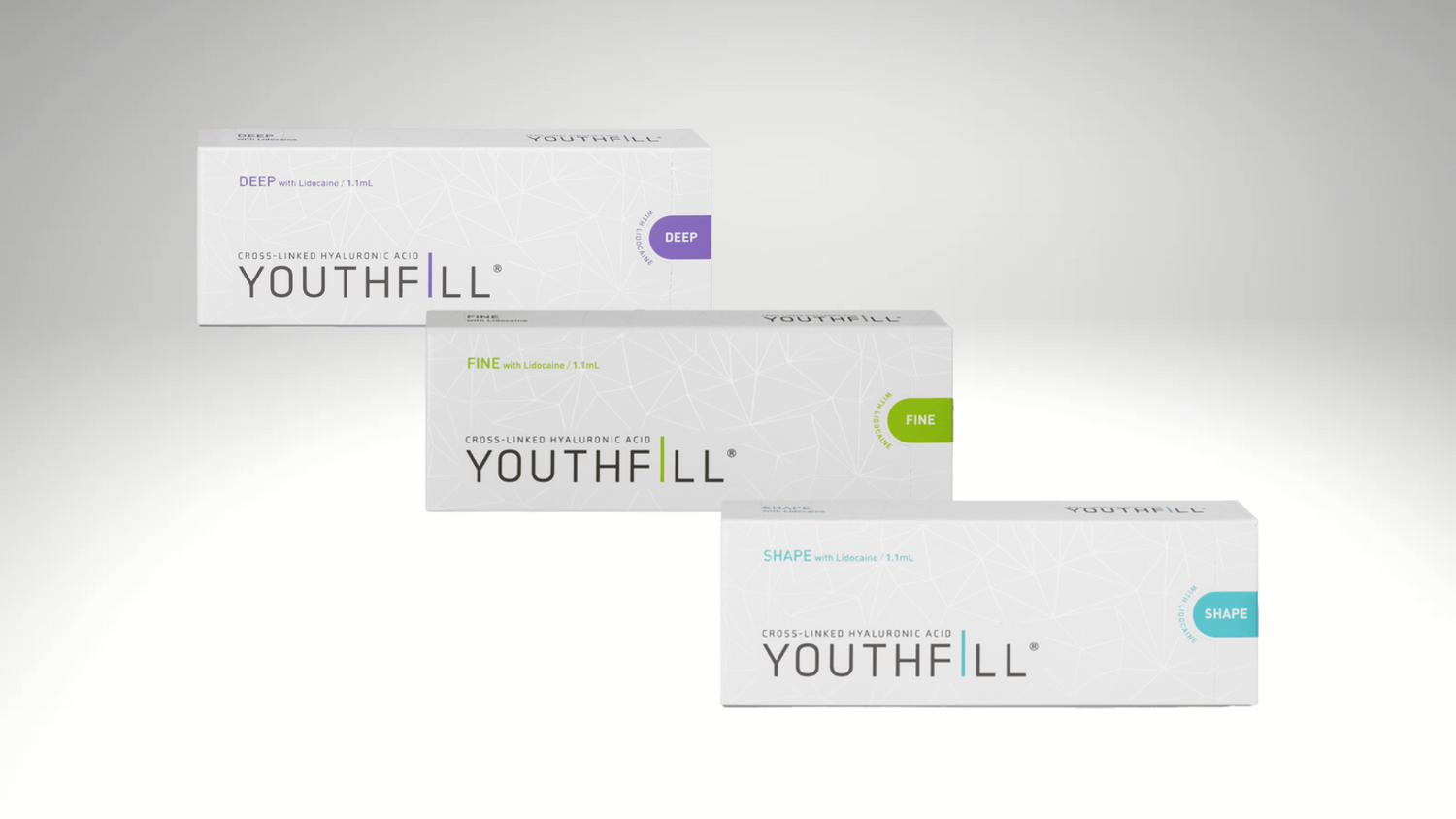 Before and after results of Youthfill Fine for fine line reduction.