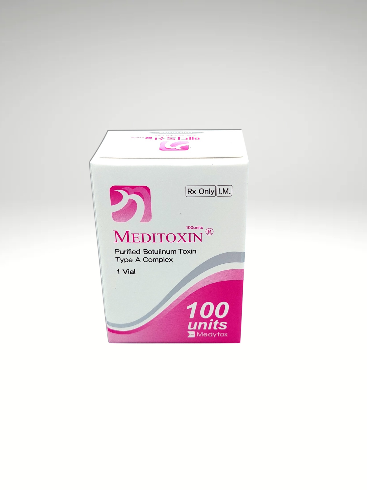 Meditoxin 100: "Meditoxin 100 units, ideal for wrinkle reduction and targeted muscle relaxation