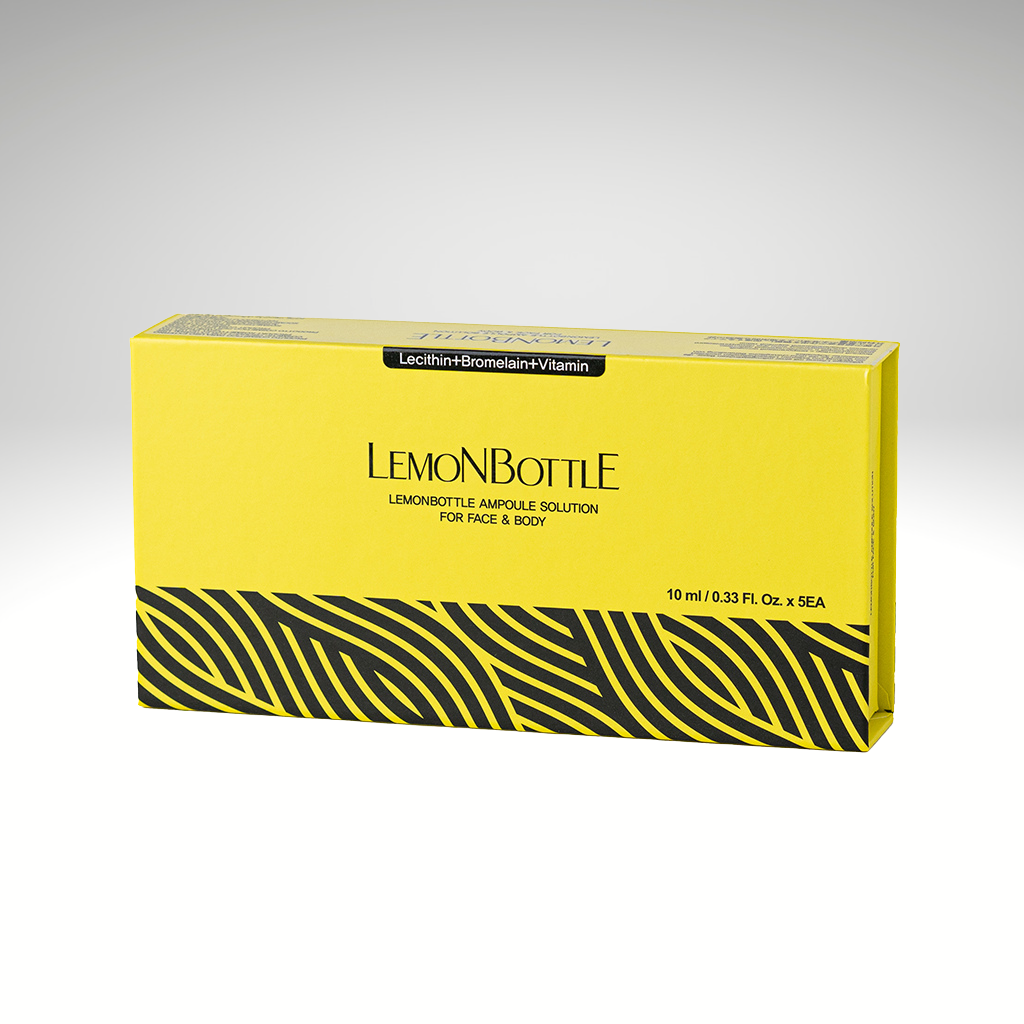 "Lemon Bottle Ampoule 10ml vial, non-surgical fat reduction serum for targeted facial and body contouring."