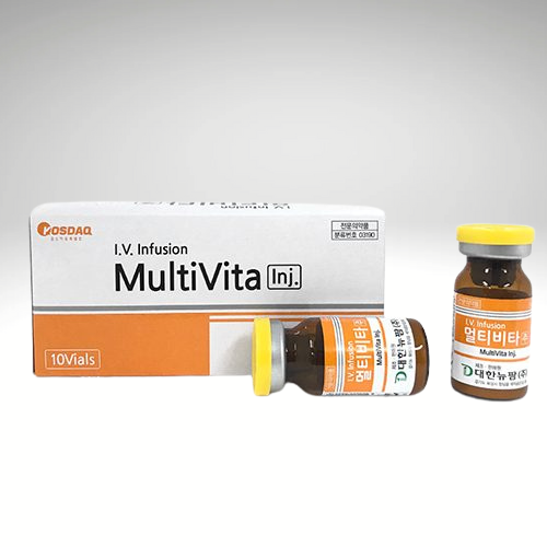"Multi Vita injectable vitamin complex in 10-vial box, formulated for IV nutrition and vitamin deficiency prevention."