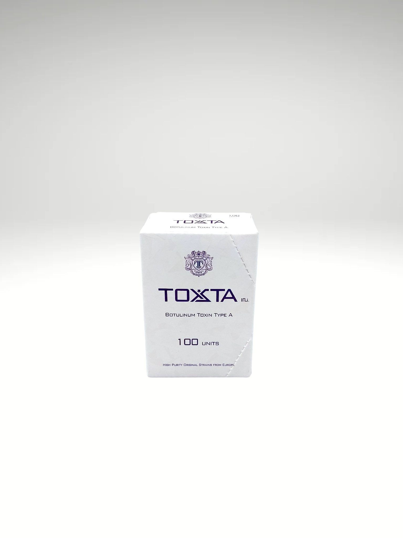 "Toxta 100-unit vial, high-purity botulinum toxin for wrinkle reduction and facial relaxation."