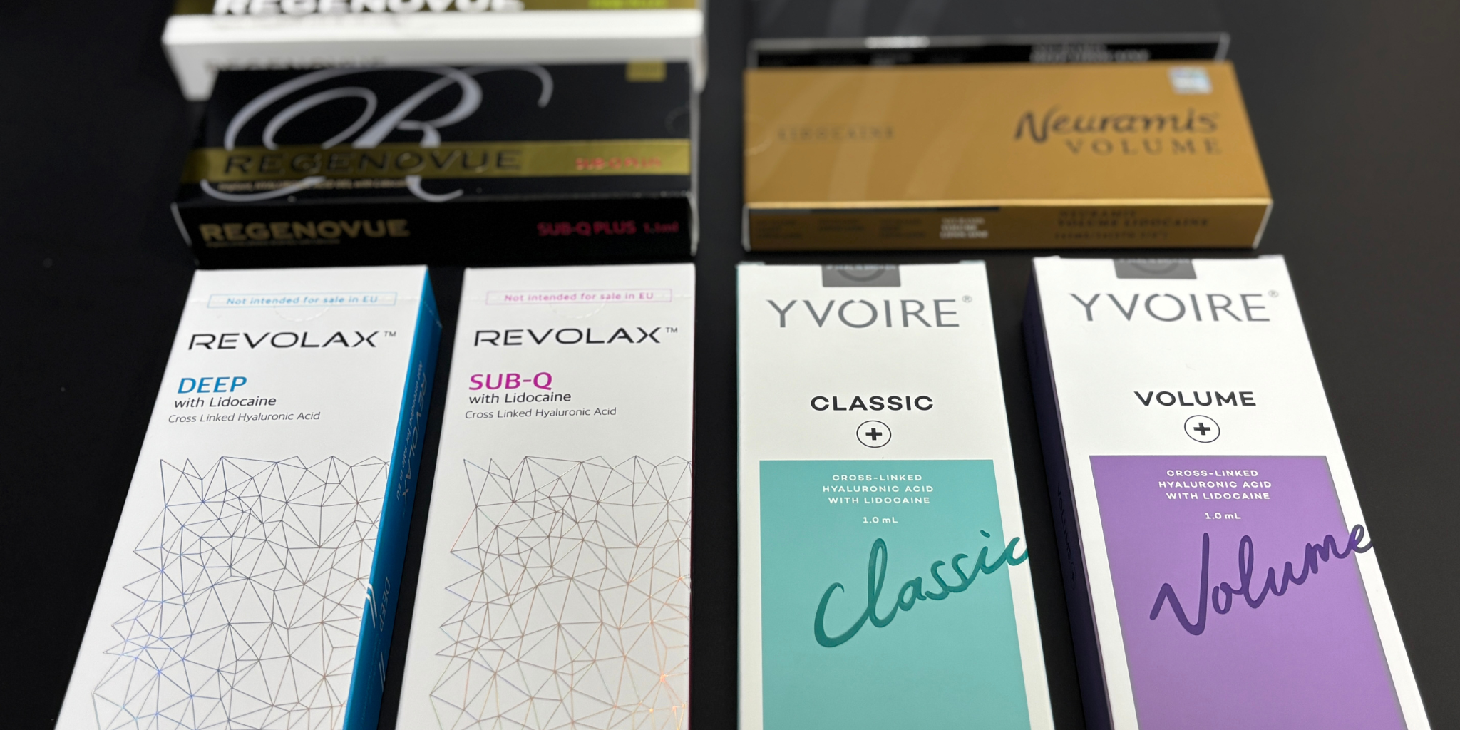 Revolax and Yvoire dermal filler products with smooth consistency for natural wrinkle treatment