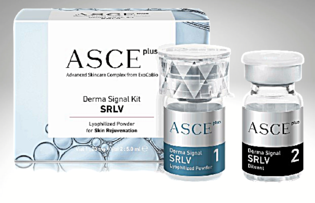 ASCE+ Derma Signal SRLV vials with activator solution, ideal for advanced skin rejuvenation and anti-aging treatments.