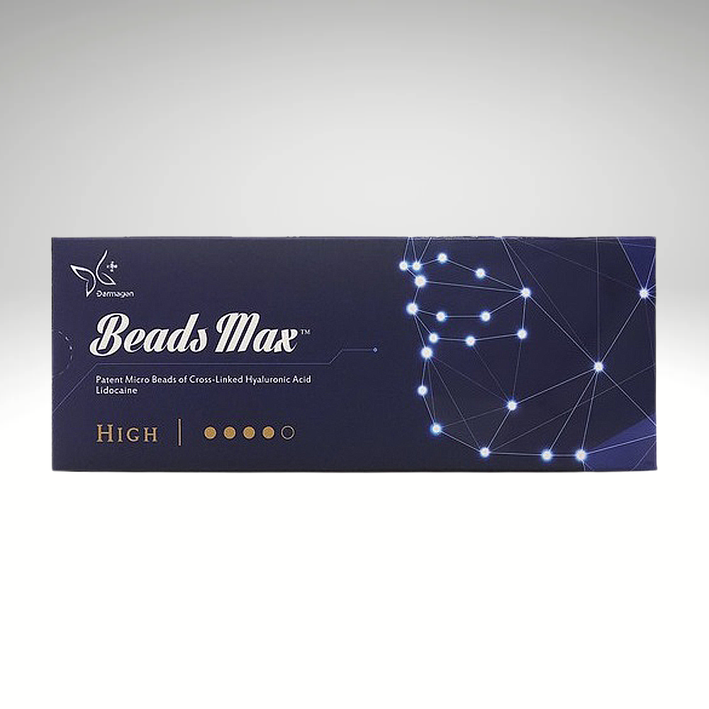 Beads Max High hyaluronic acid fillers for wrinkle reduction and contouring.