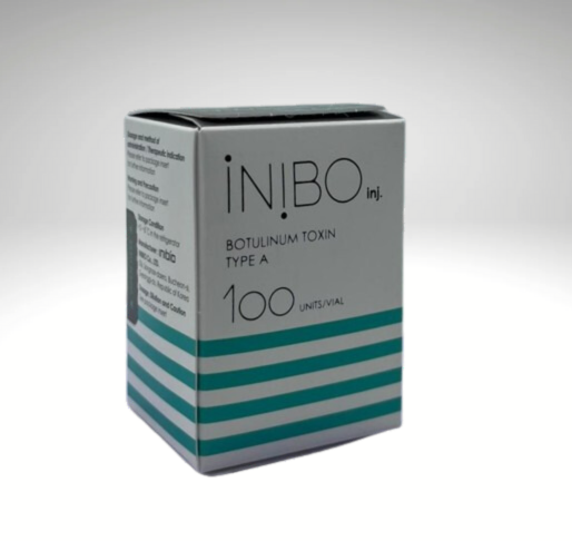 &quot;INIBO 100-unit vial, premium botulinum toxin for natural wrinkle smoothing and facial contouring.&quot;

