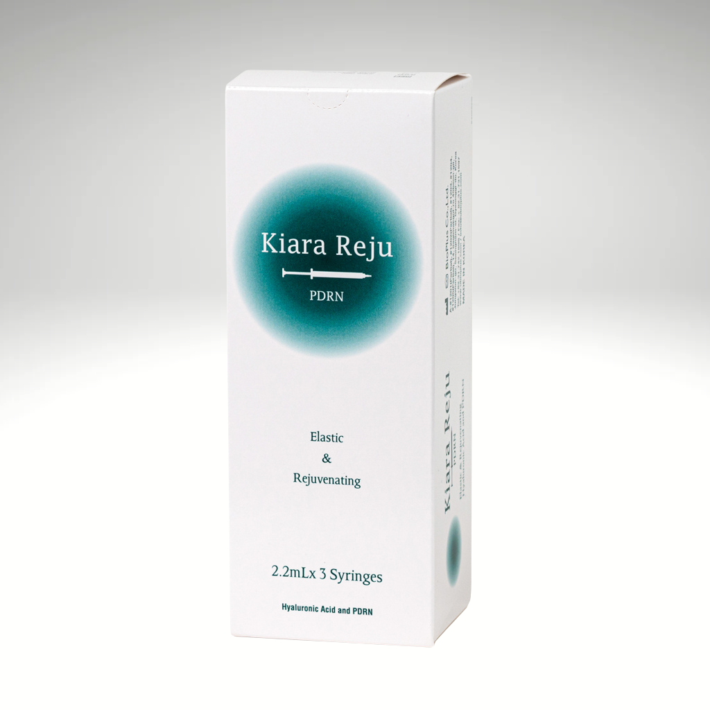 Kiara Reju 2.2ml syringes, advanced PDRN, HA, and niacinamide formulation for comprehensive skin rejuvenation.