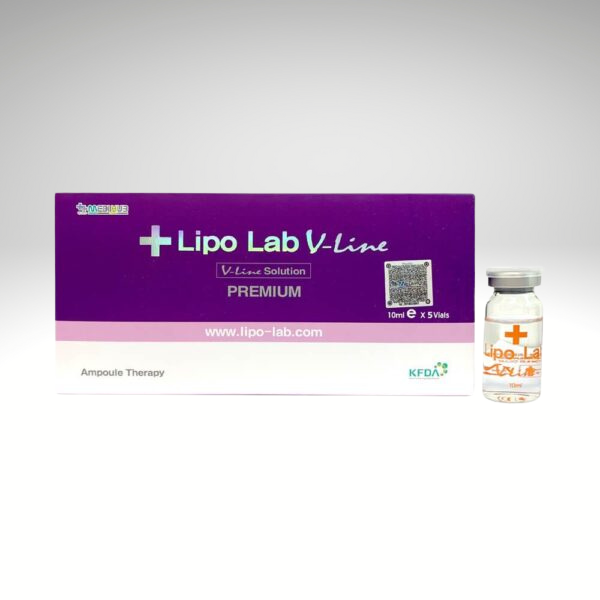 &quot;Lipo Lab V-Line 5ml vials for non-surgical facial and body contouring, featuring lipolysis and skin-tightening agents.&quot;