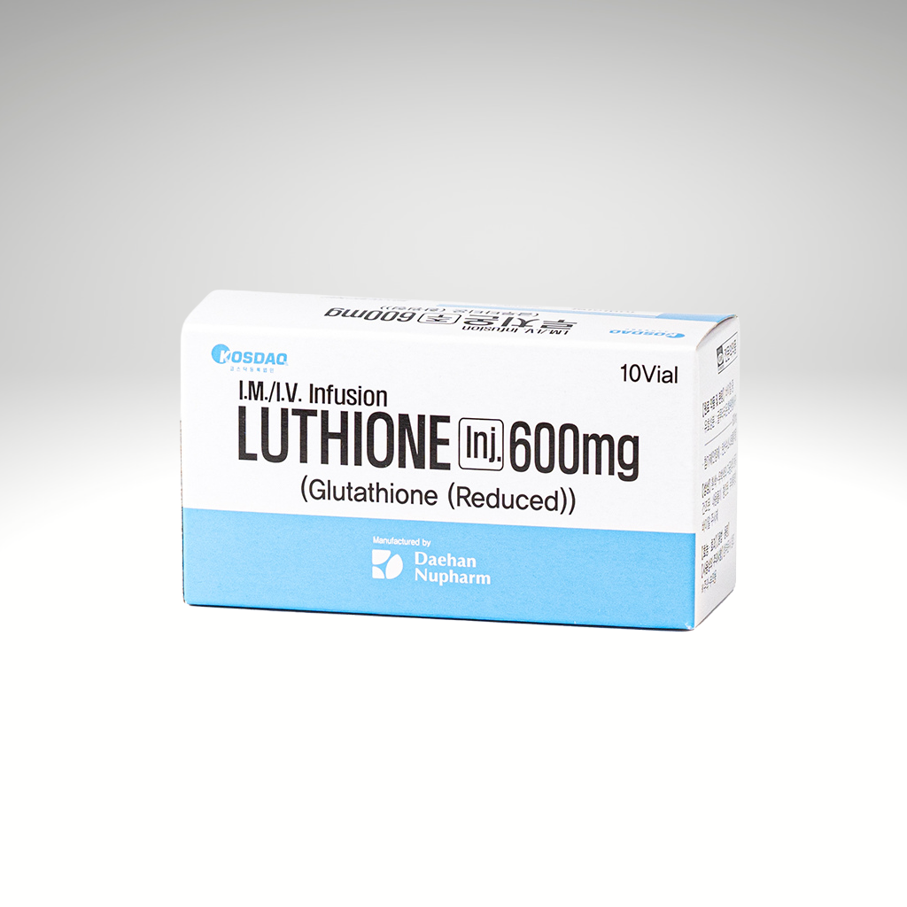 Luthione 600mg IV therapy vials for advanced skin whitening and anti-aging benefits.