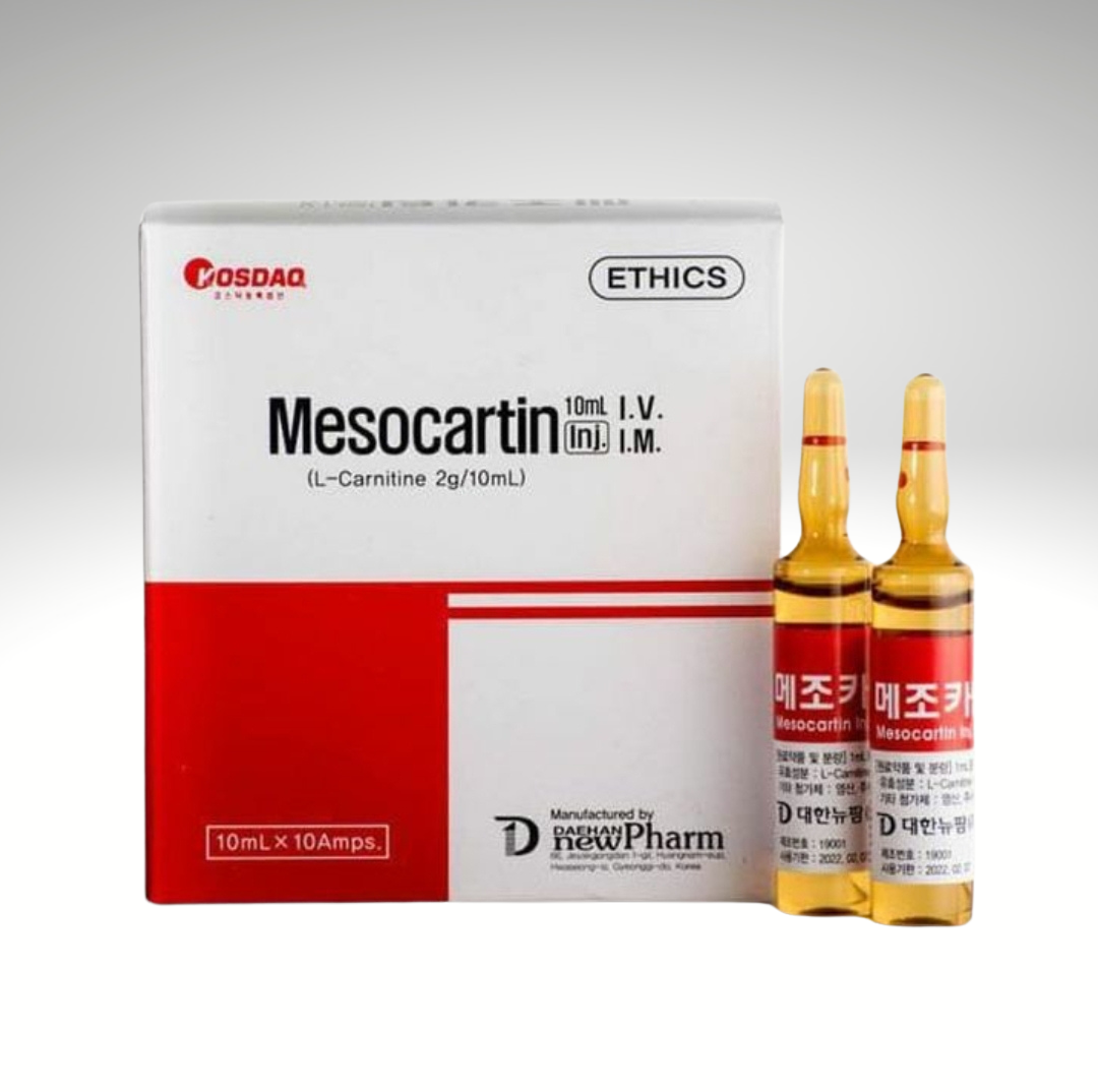 &quot;Mesocartin-L-Carnitine 2g ampoule, L-Carnitine injection for weight loss, metabolism boost, and overall health enhancement.&quot;