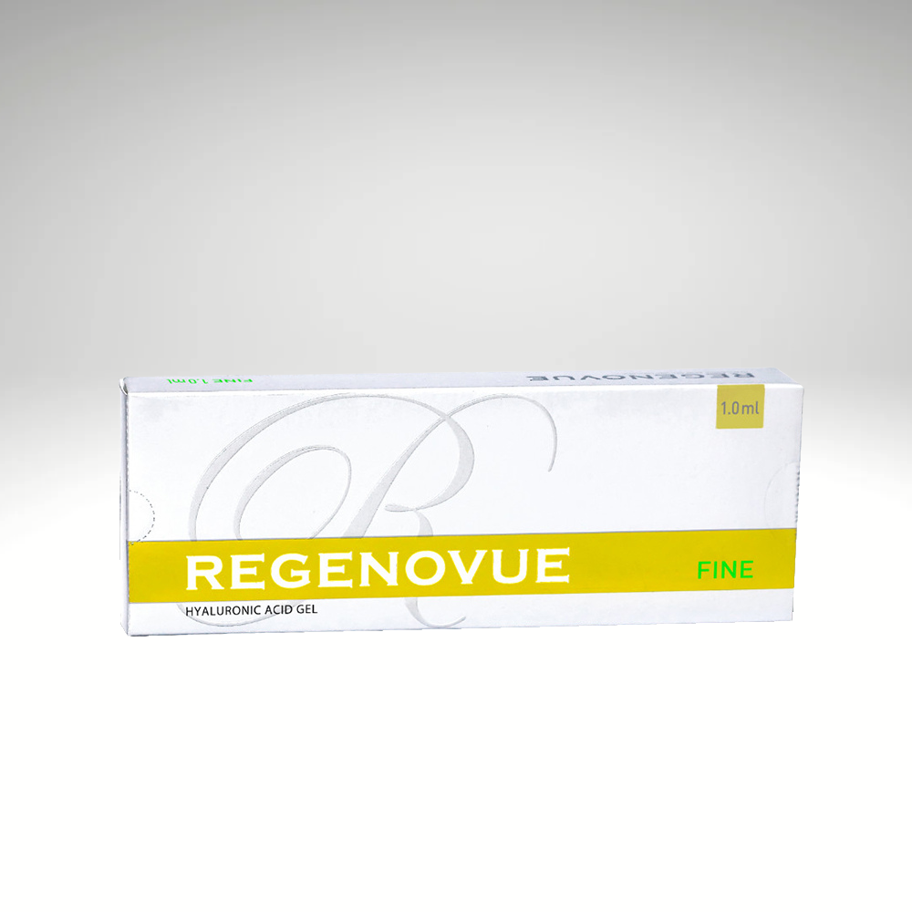 Regenovue Fine syringe for smoothing fine lines and wrinkles in sensitive areas.