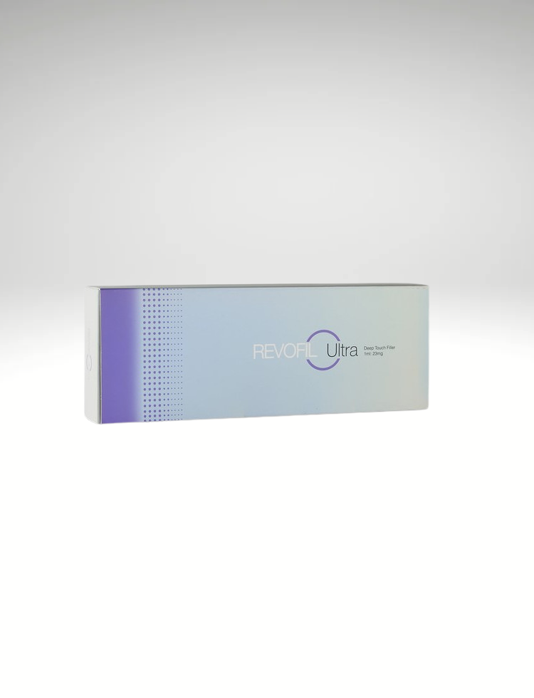 Revofil Ultra filler for deep wrinkles and facial volumization, adding youthful fullness.