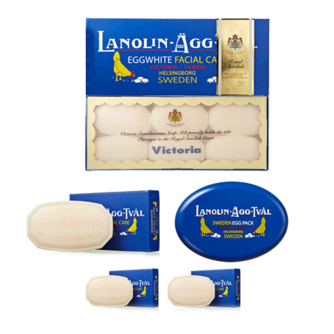 Victoria Original Swedish Egg Pack Lanolin &amp; Rosewater 50g x 7p + 15g x 2p + Case