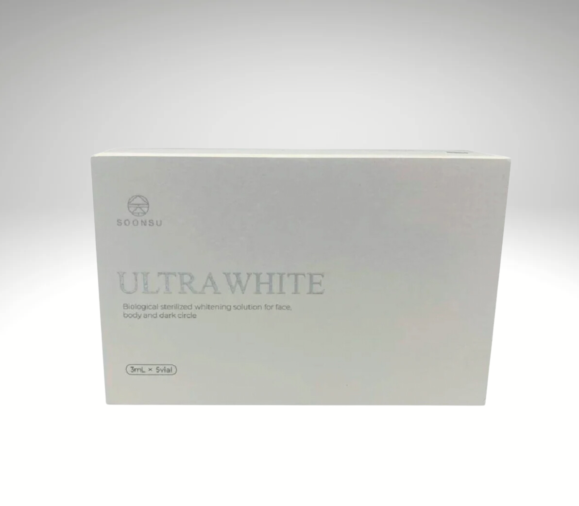 Soonsu Ultra White mesotherapy vials for skin whitening, anti-aging, and pigmentation correction.