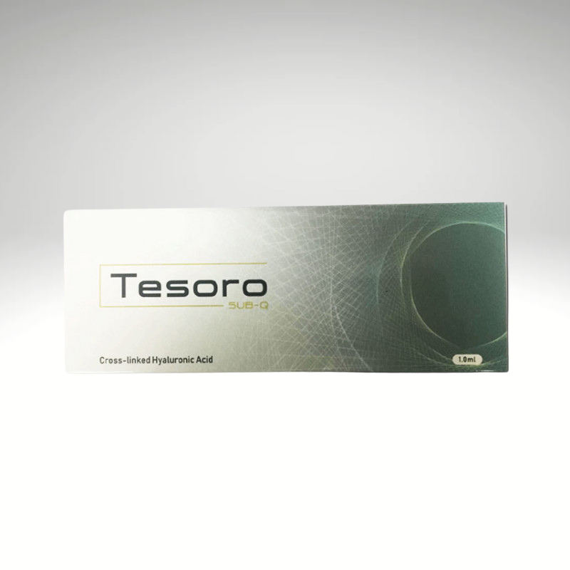 Tesoro Sub-Q filler for facial contouring, including cheek and chin enhancement