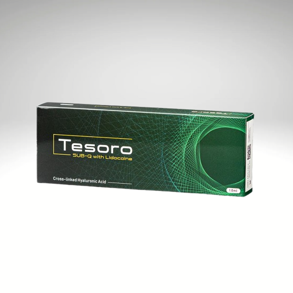 Tesoro Sub-Q filler for facial contouring, including cheek and chin enhancement