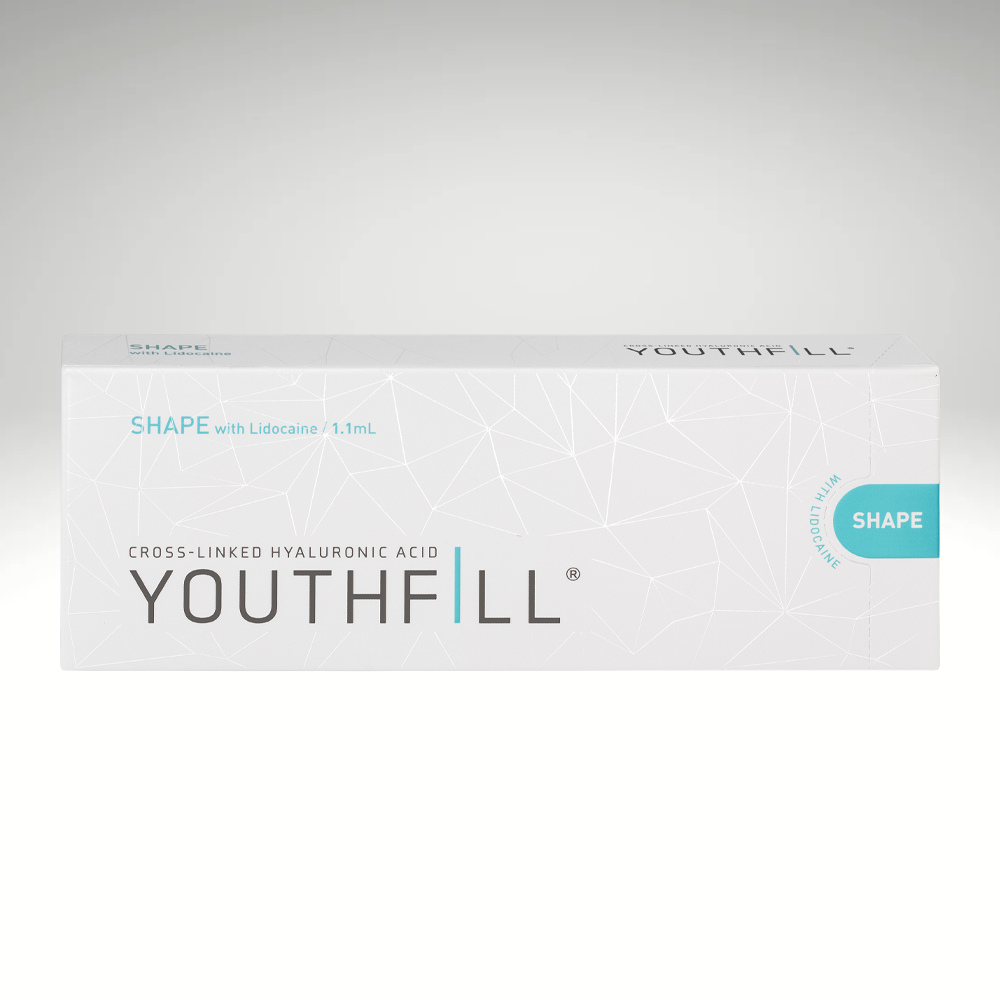 YOUTHFILL SHAPE advanced filler for contouring and volumization, perfect for cheeks, neck, and facial definition.