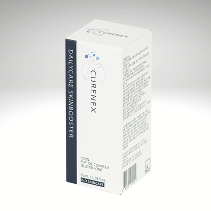 CureNex Daily Care Skin Booster in 30ml ampule, ideal for hydration and rejuvenation with PDRN and hyaluronic acid.