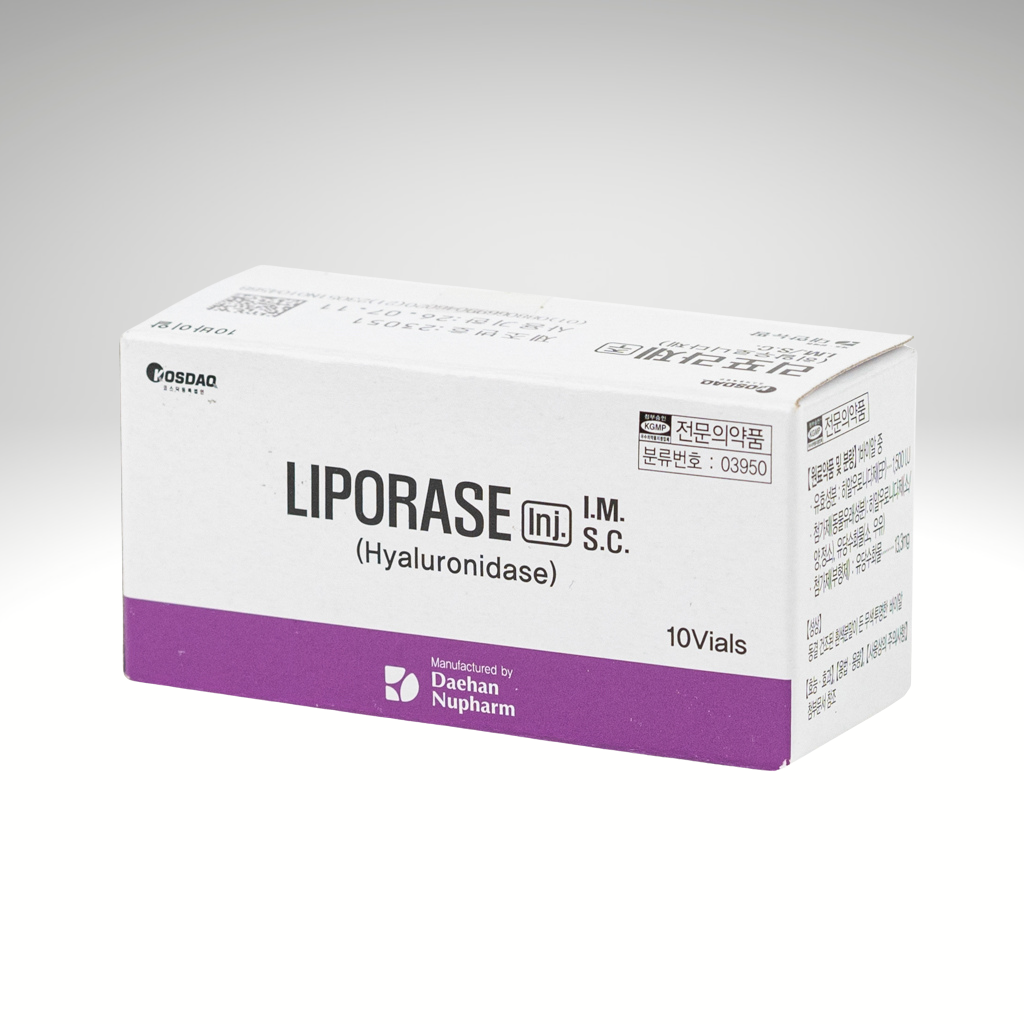 &quot;Liporase Inj. Hyaluronidase 1500IU ampoule, used for filler correction and improved skin health.&quot;