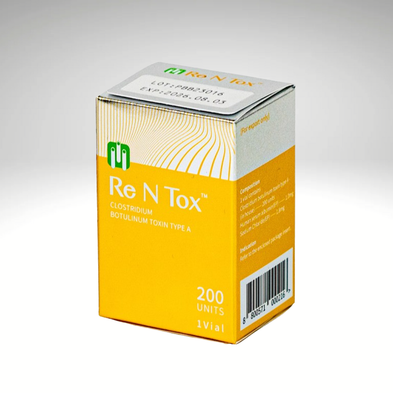 ReNTox 200 units Botulinum toxin for wrinkle reduction and medical treatment, protein-free and high-purity formula.